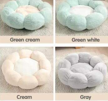 Calming Flower Plush Donut Cuddler Pet Bed ๐ธ๐พ