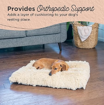 Best Friends by Sheri 4-in-1 Orthopedic Nap Mat - Shag Dog Mat (Taupe, Small 22"x28") 🐾💤