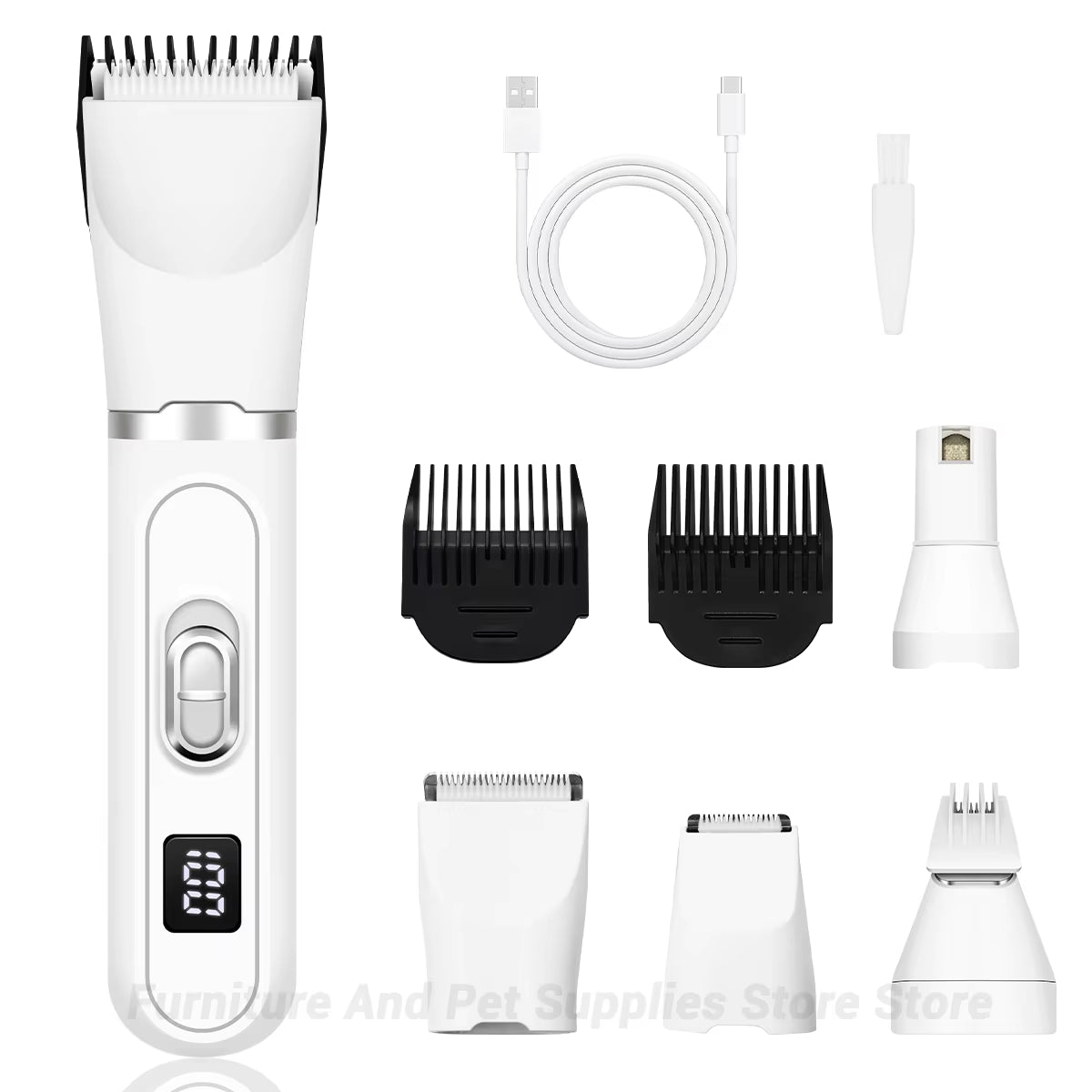 4-In-1 Pet Grooming and Care Set 4Different Blades Pet Hair Shaver Low Noise Pet Clippers Rechargeable Cordless Safe Dog Trimmer