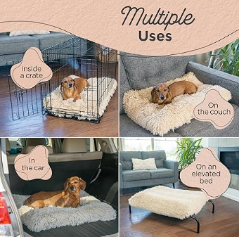Best Friends by Sheri 4-in-1 Orthopedic Nap Mat - Shag Dog Mat (Taupe, Small 22"x28") 🐾💤